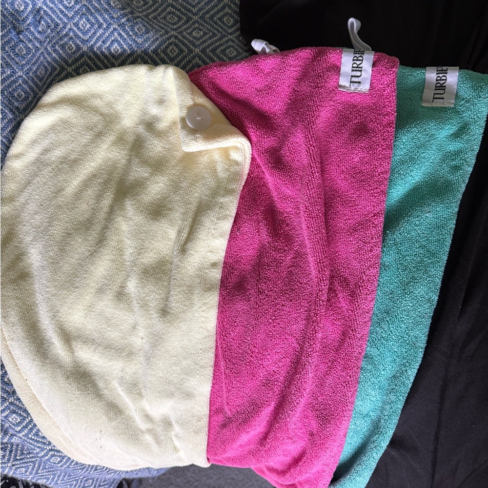 Turbie Twist Hair Towels Set - Yellow, Pink, and Green